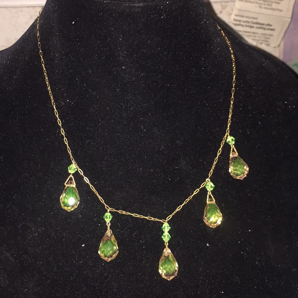 Crystal 3D multi colored droplets necklace